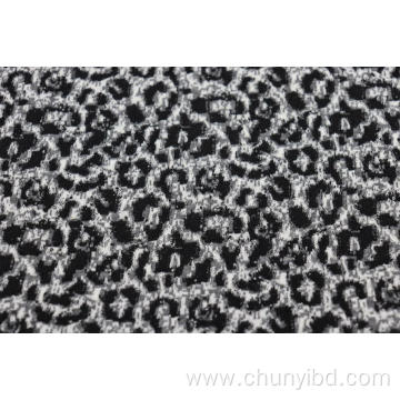 Black And White Leopard Print Jacquard Fabric